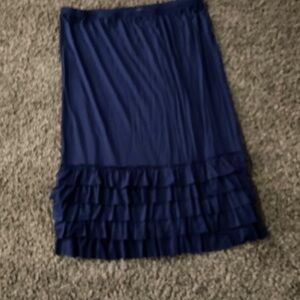 Chic Navy Ruffle Pencil Skirt